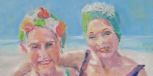 Twee dames in badpak
